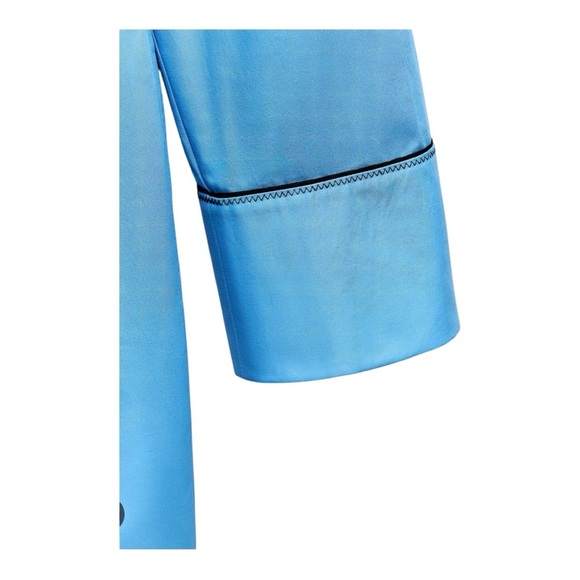 💙 ZARA Blue Short Trench Mini Dress Size S – Contrast Piping, Lapel Collar - Picture 5 of 8